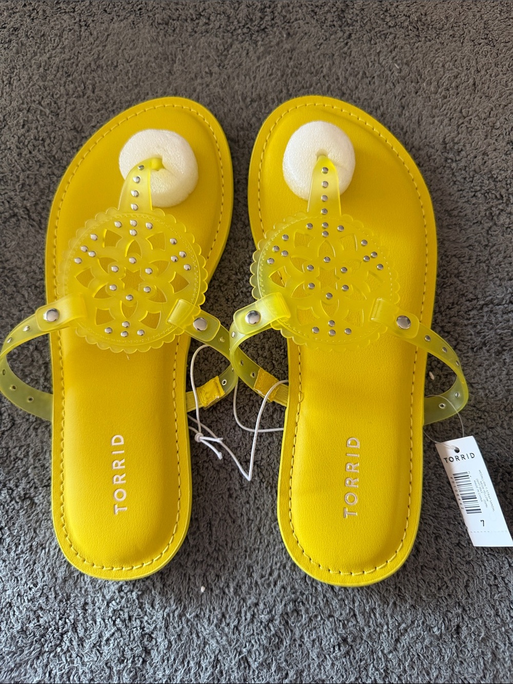 torrid Yellow Decorative Jelly Thong Sandals